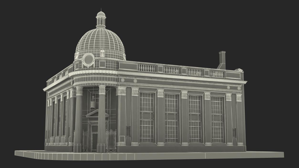 Old and Classic Bank Building 3D model