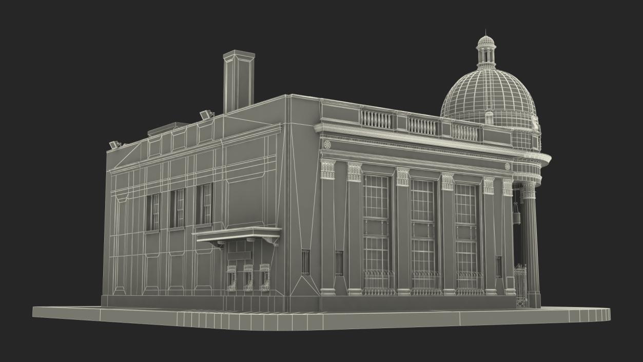 Old and Classic Bank Building 3D model