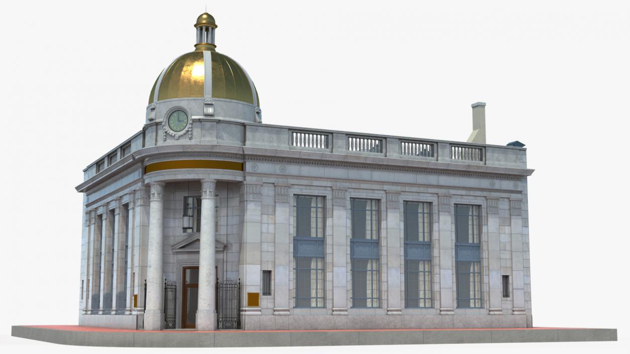 Old and Classic Bank Building 3D model