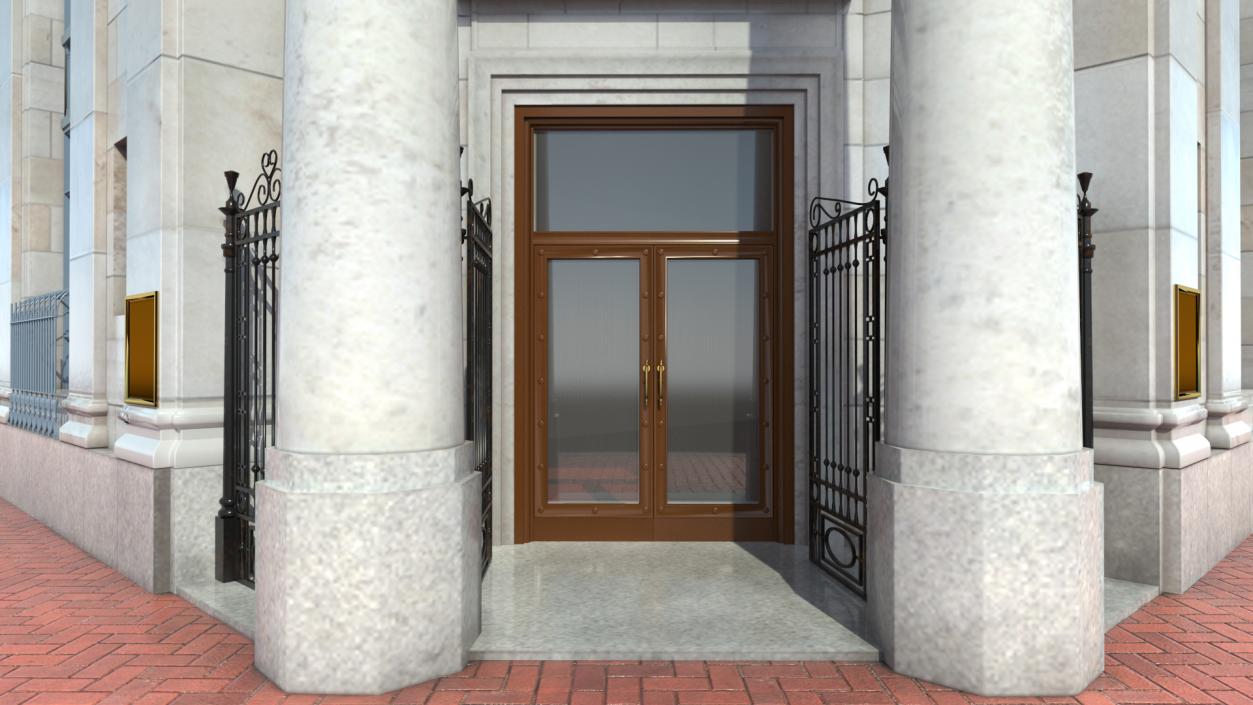 Old and Classic Bank Building 3D model