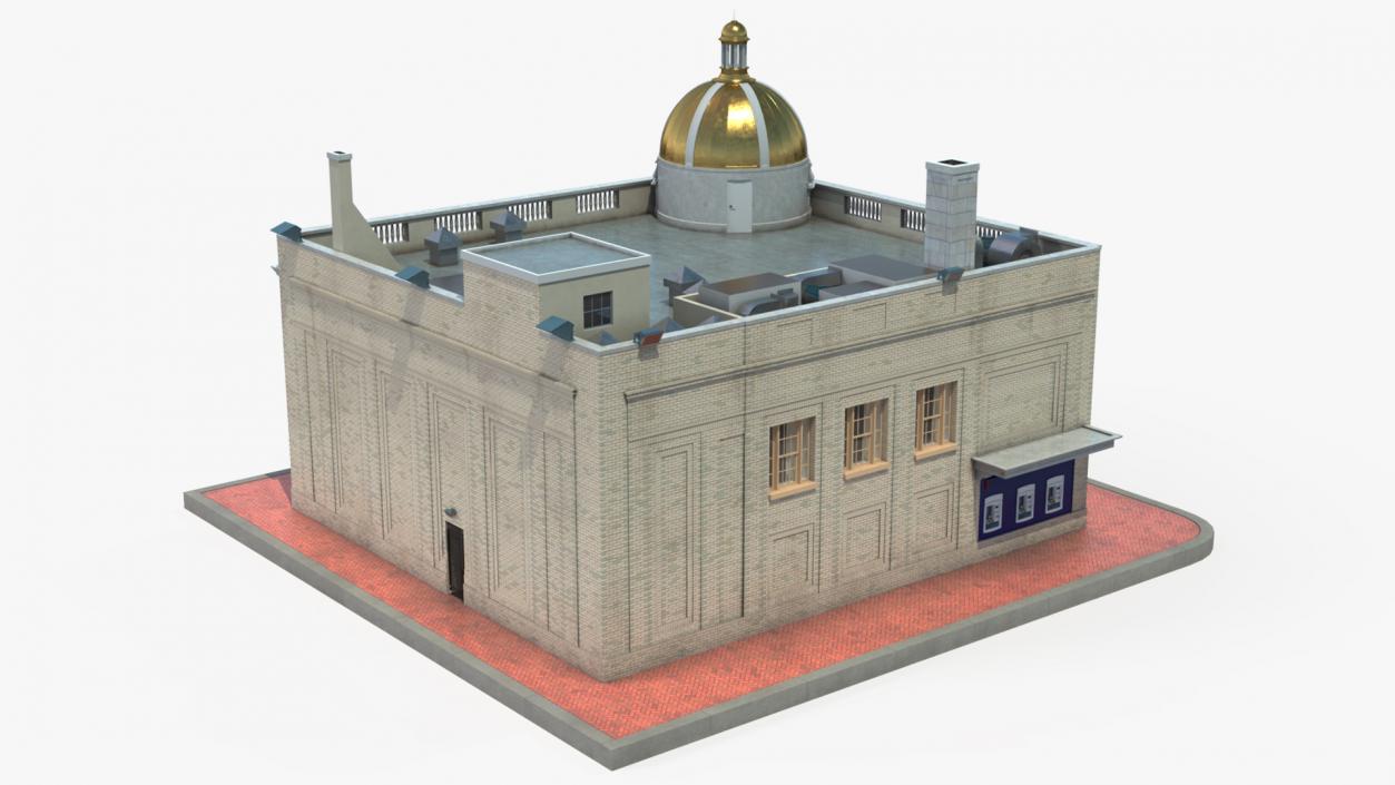 Old and Classic Bank Building 3D model