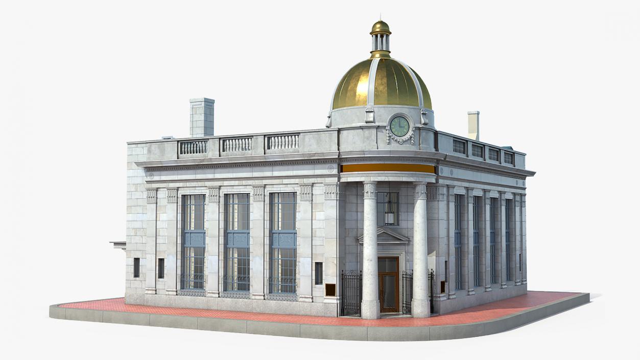 Old and Classic Bank Building 3D model