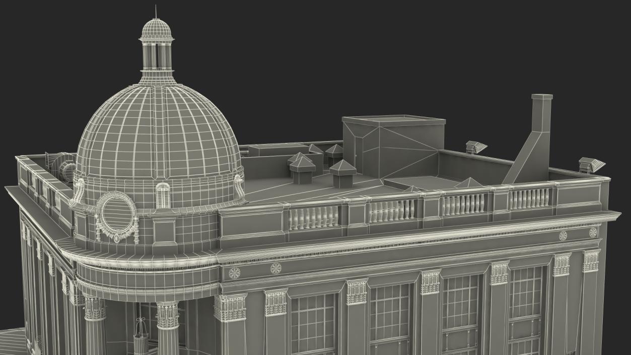 Old and Classic Bank Building 3D model