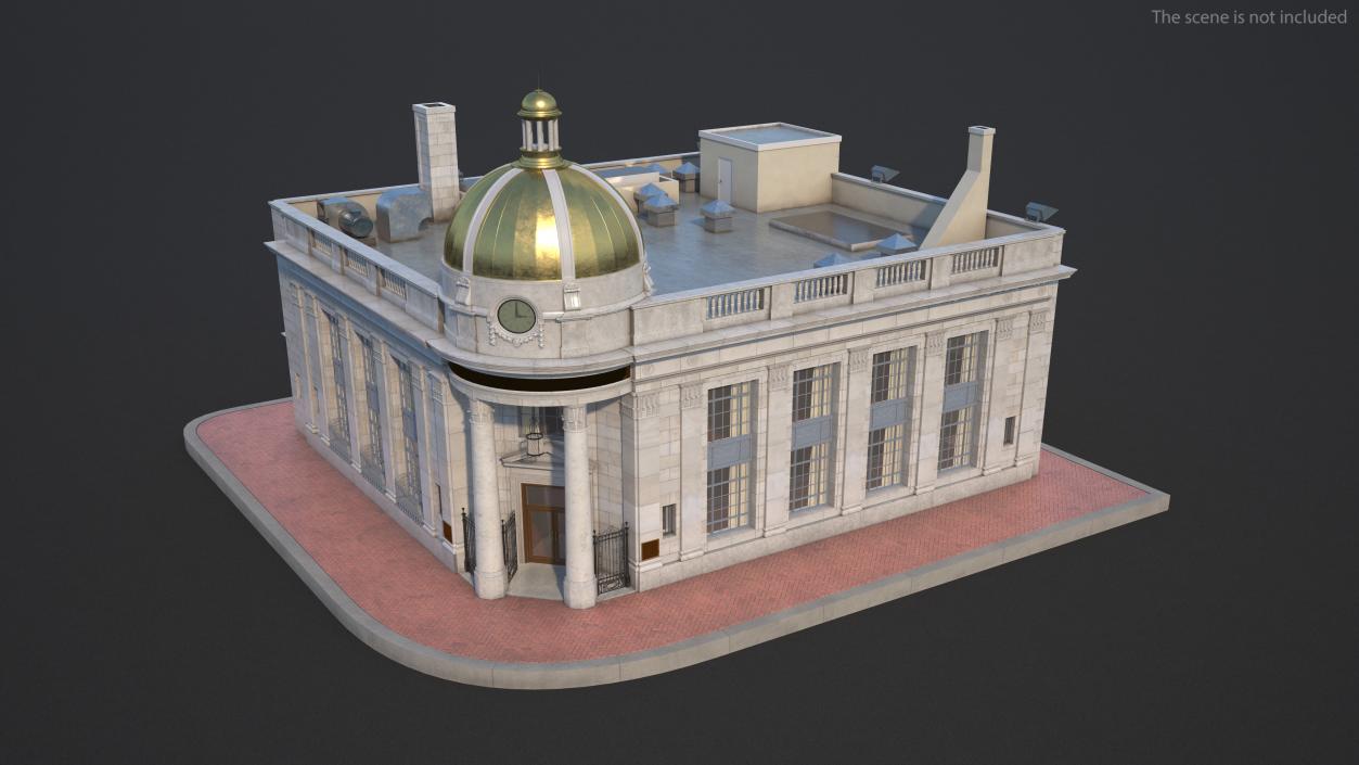 Old and Classic Bank Building 3D model