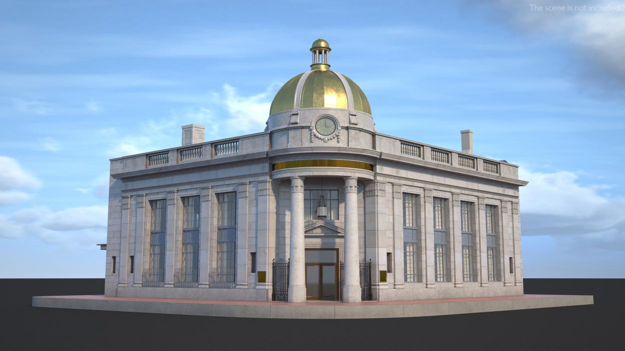 Old and Classic Bank Building 3D model