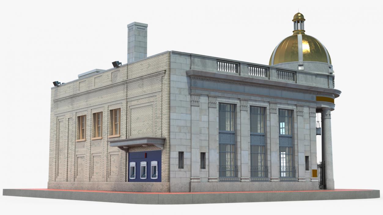 Old and Classic Bank Building 3D model