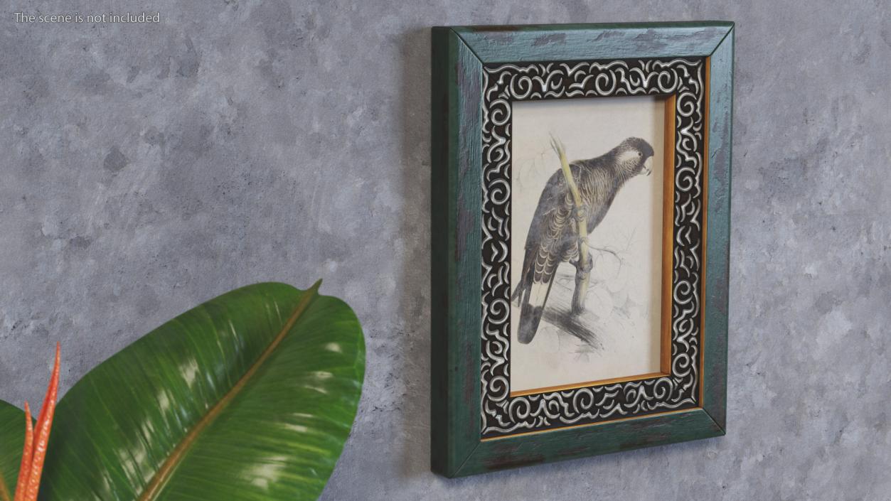 3D model Old Wooden Frame with Ornament