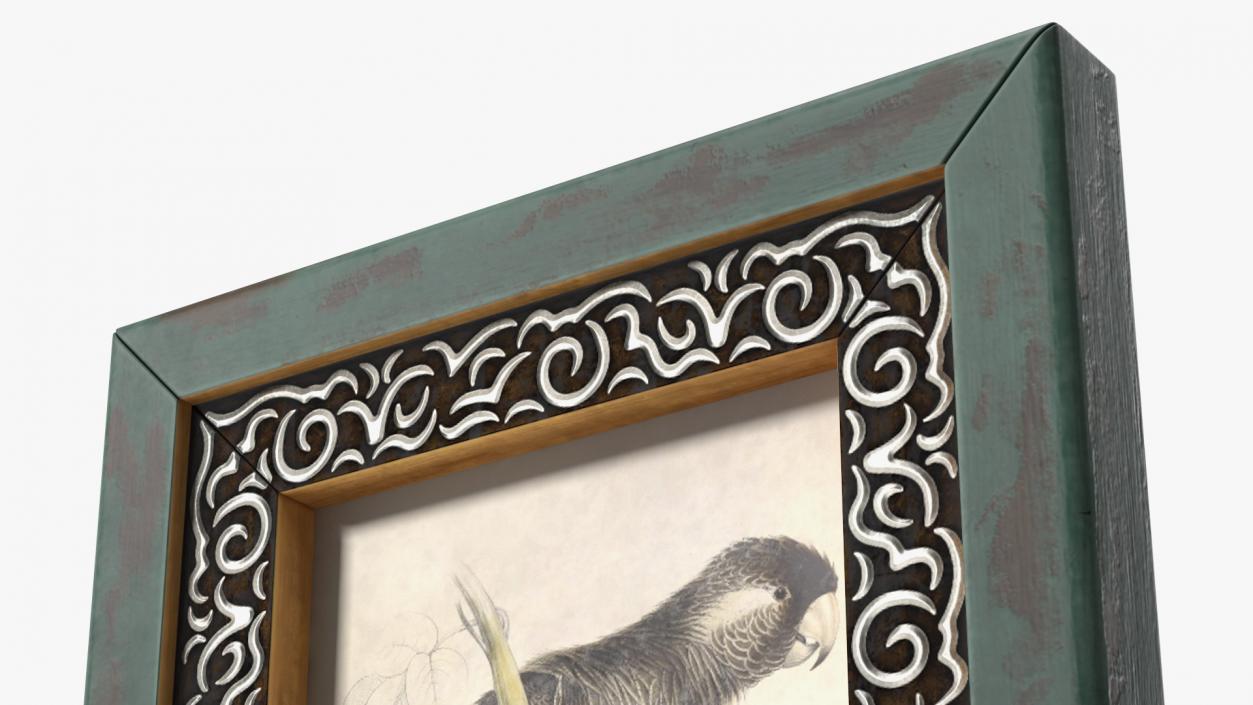 3D model Old Wooden Frame with Ornament