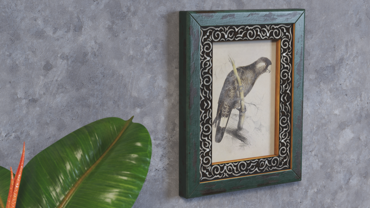 3D model Old Wooden Frame with Ornament