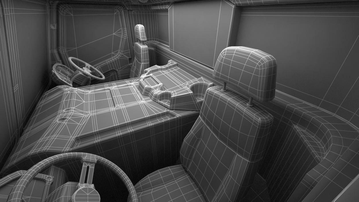 Electric Mack LR Refuse Blue Simple Interior 3D model