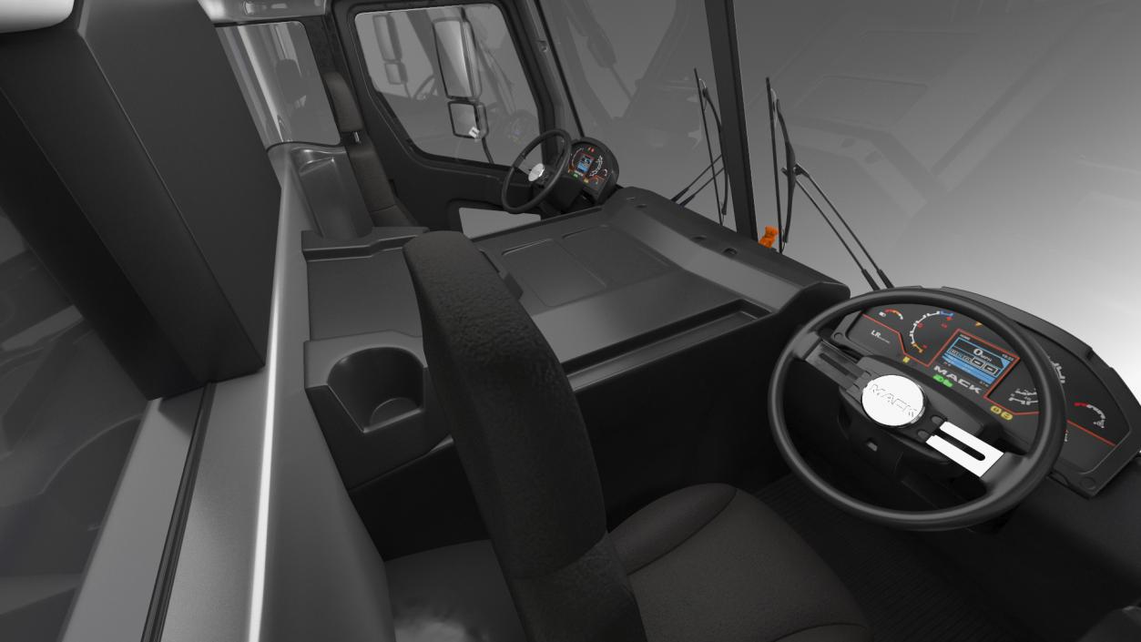 Electric Mack LR Refuse Blue Simple Interior 3D model