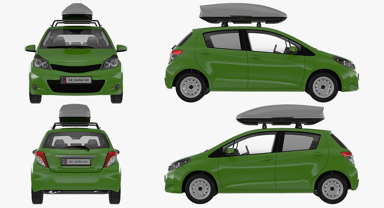 3D model Hatchback with RoofBox Generic