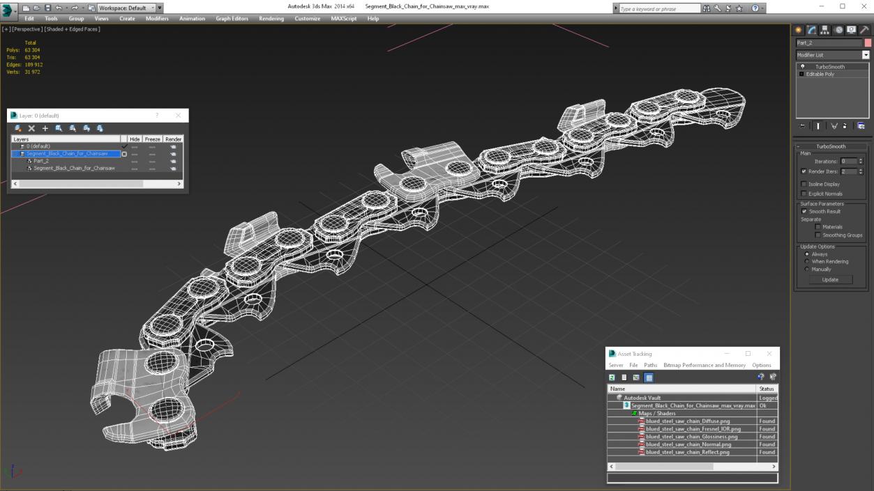 Segment Black Chain for Chainsaw 3D