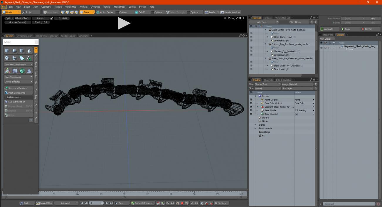 Segment Black Chain for Chainsaw 3D