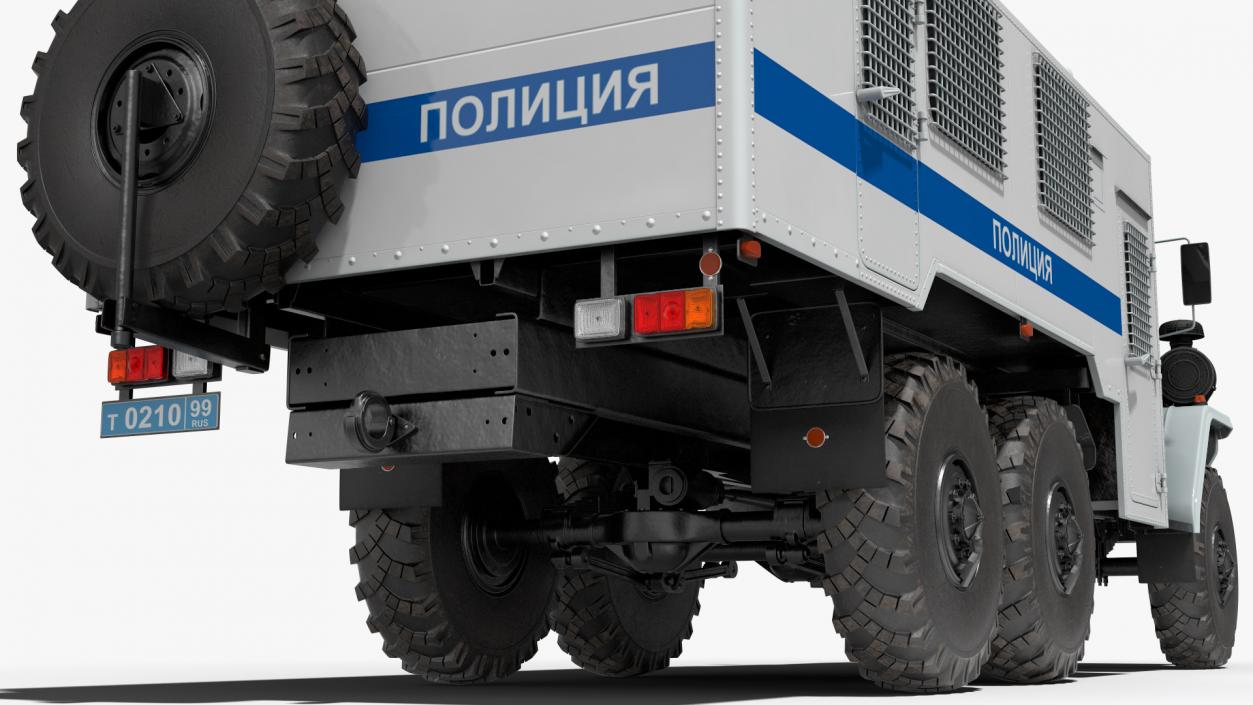 3D URAL 4320 Police Truck Simple Interior model