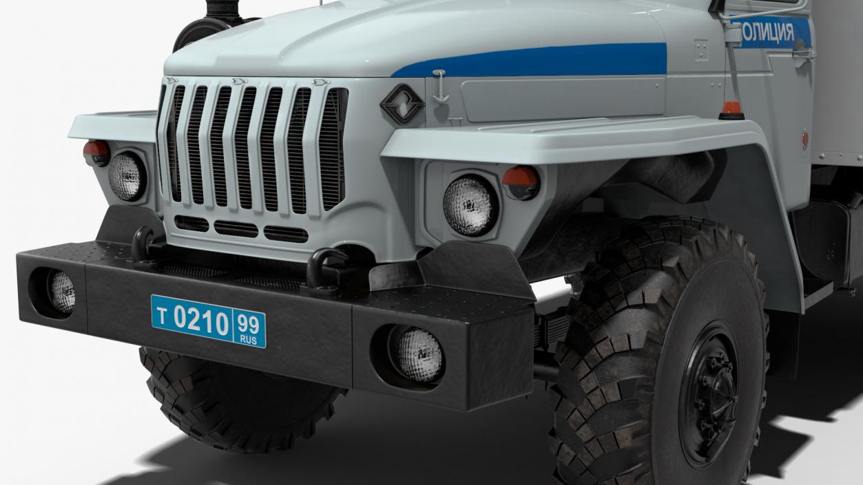 3D URAL 4320 Police Truck Simple Interior model