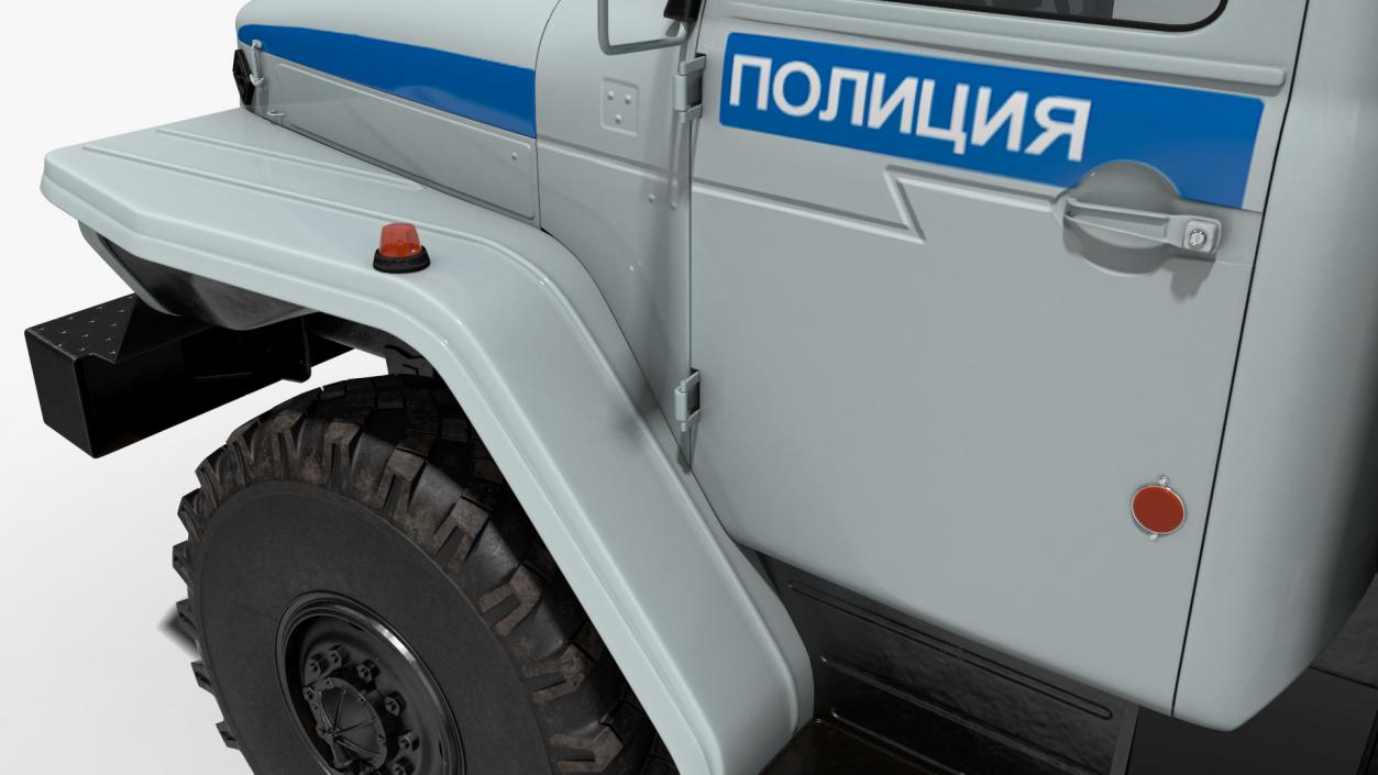 3D URAL 4320 Police Truck Simple Interior model