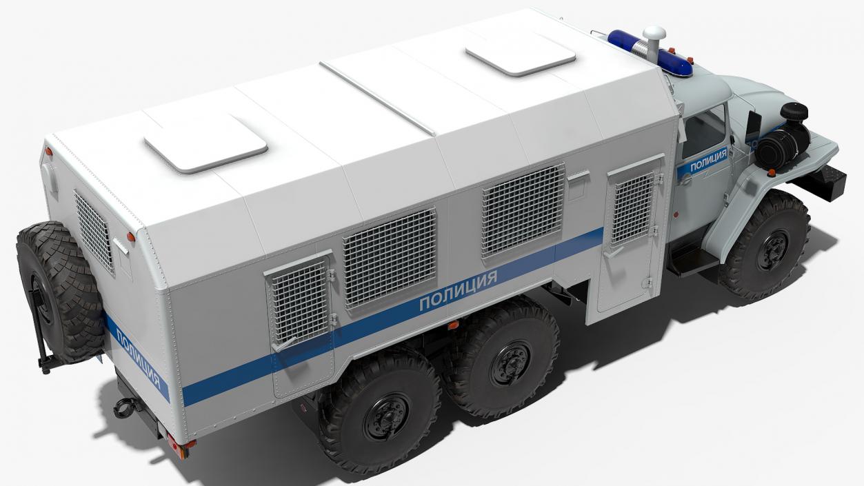 3D URAL 4320 Police Truck Simple Interior model