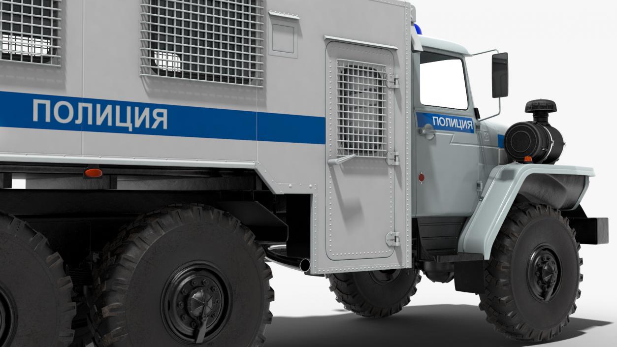 3D URAL 4320 Police Truck Simple Interior model