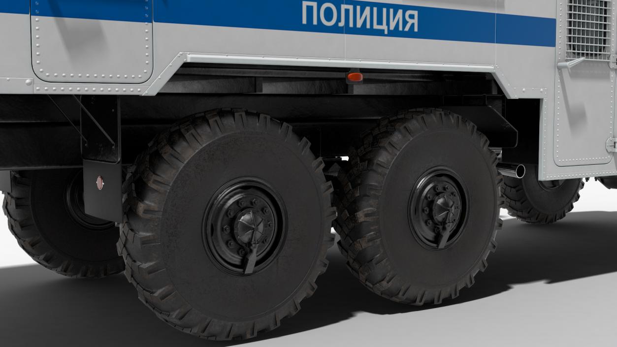 3D URAL 4320 Police Truck Simple Interior model