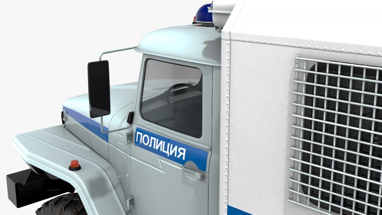 3D URAL 4320 Police Truck Simple Interior model