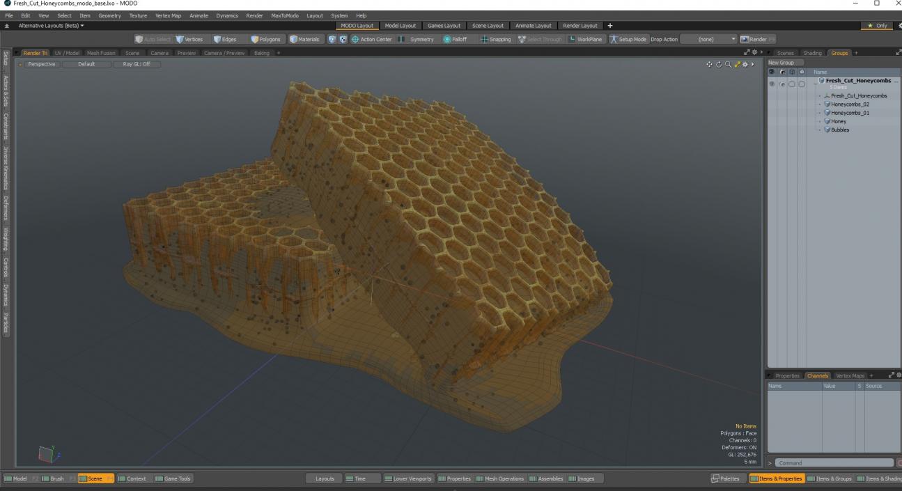 3D model Fresh Cut Honeycombs