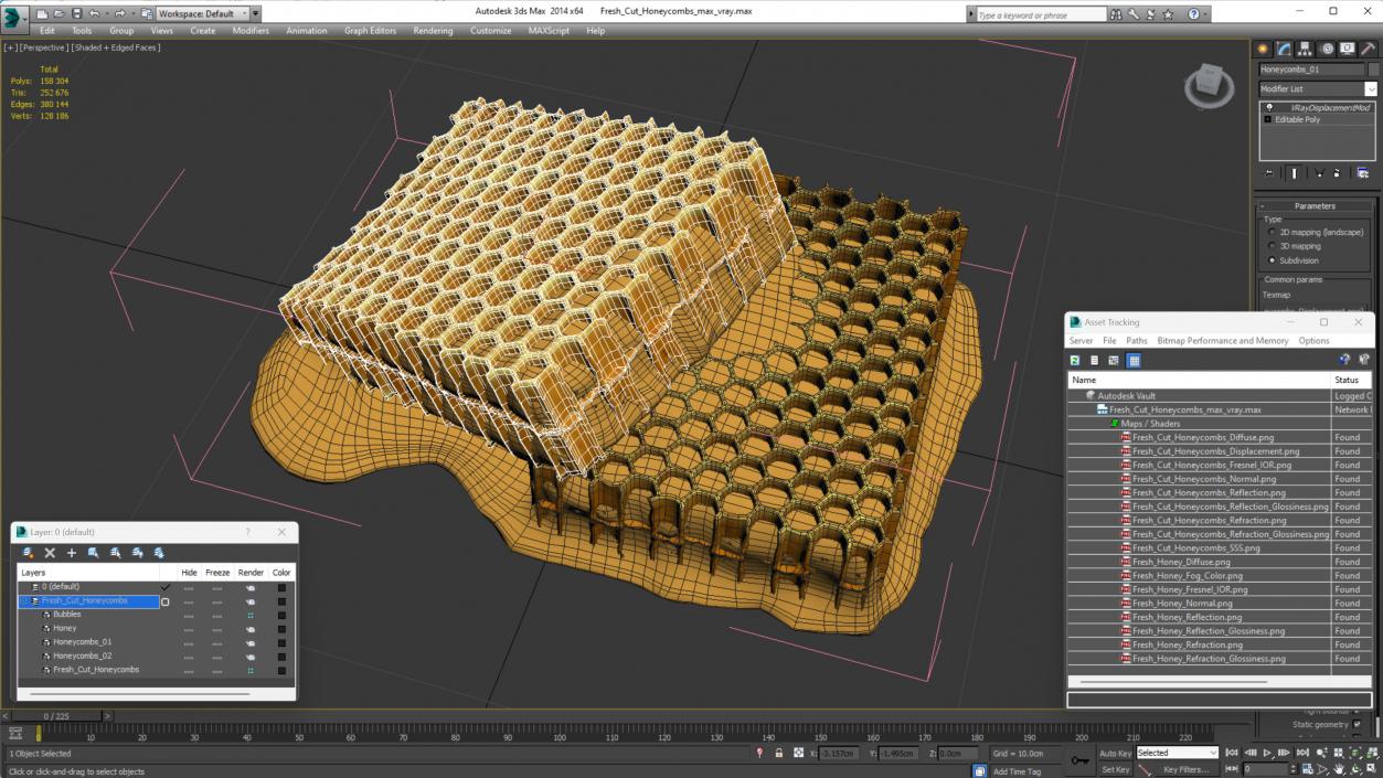 3D model Fresh Cut Honeycombs