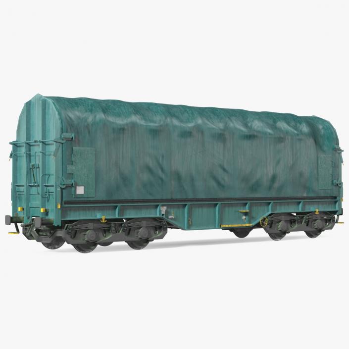 3D Tarpaulin Freight Wagon Closed Dirty