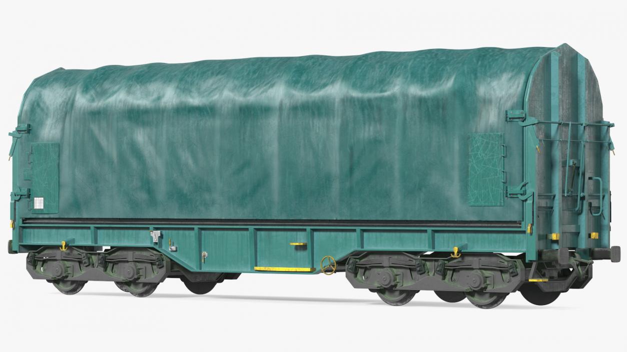 3D Tarpaulin Freight Wagon Closed Dirty