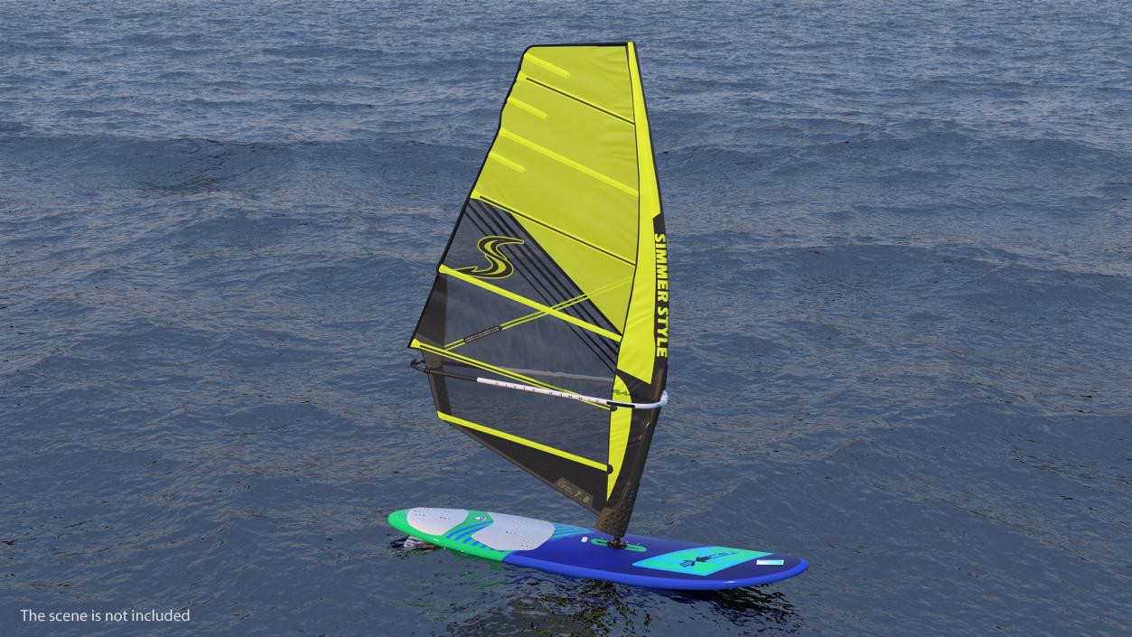 Windsurf Mast and Sail 3D