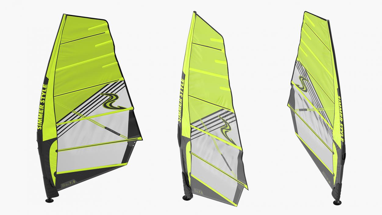 Windsurf Mast and Sail 3D