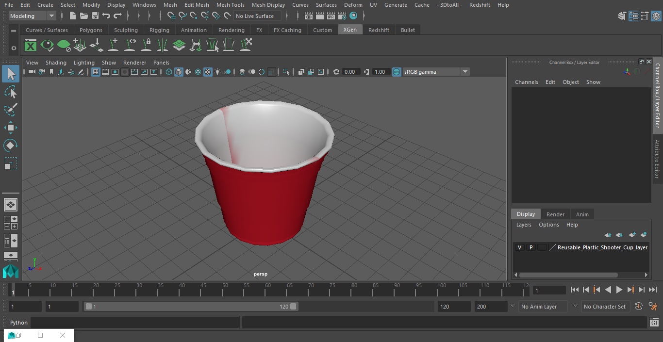 3D Reusable Plastic Shooter Cup model