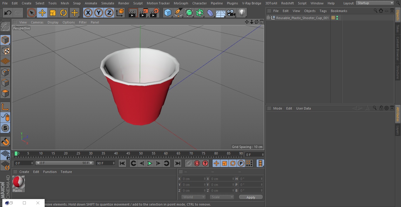 3D Reusable Plastic Shooter Cup model