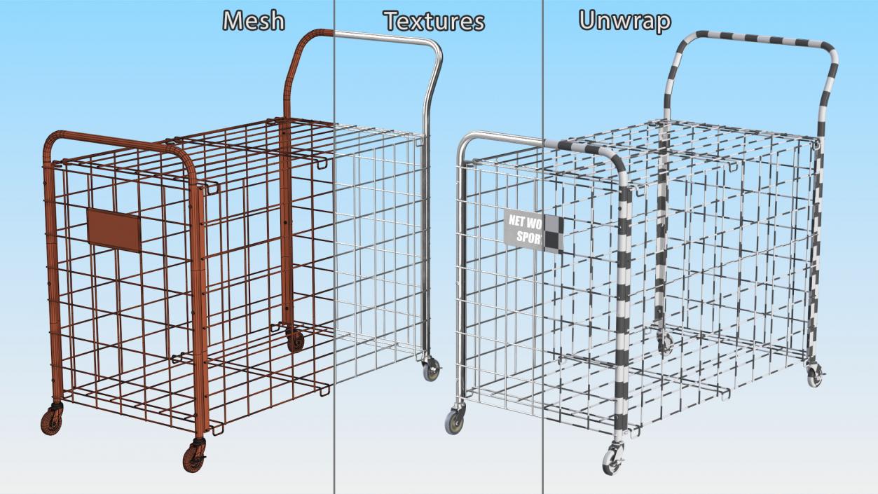 Metal Sports Ball Basket 3D model