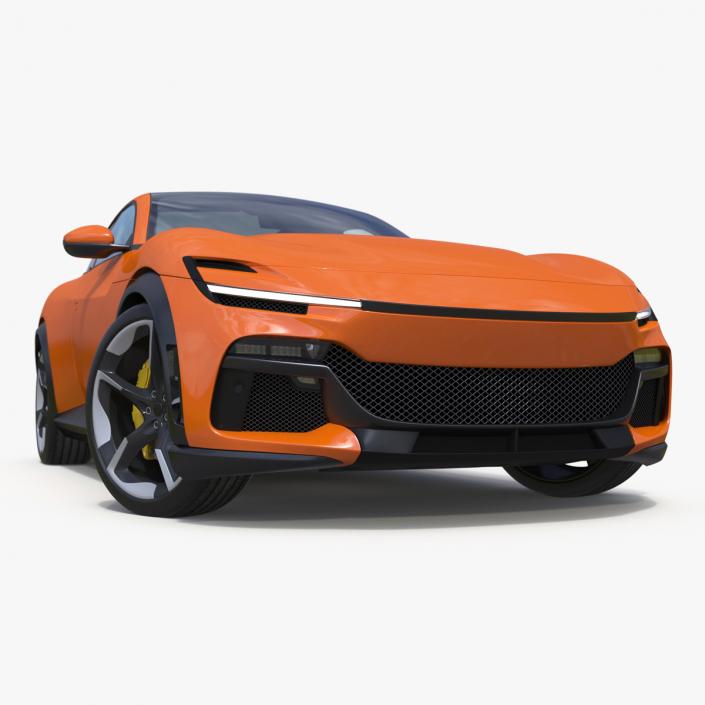 Sports Crossover Car Orange Rigged 3D model