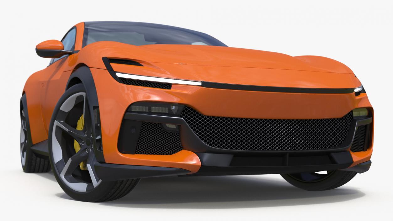 Sports Crossover Car Orange Rigged 3D model