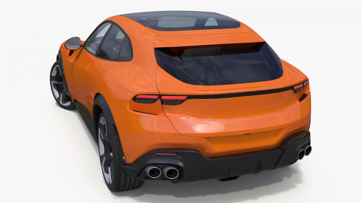 Sports Crossover Car Orange Rigged 3D model