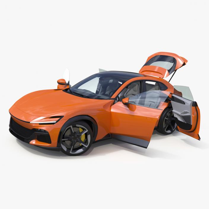 Sports Crossover Car Orange Rigged 3D model