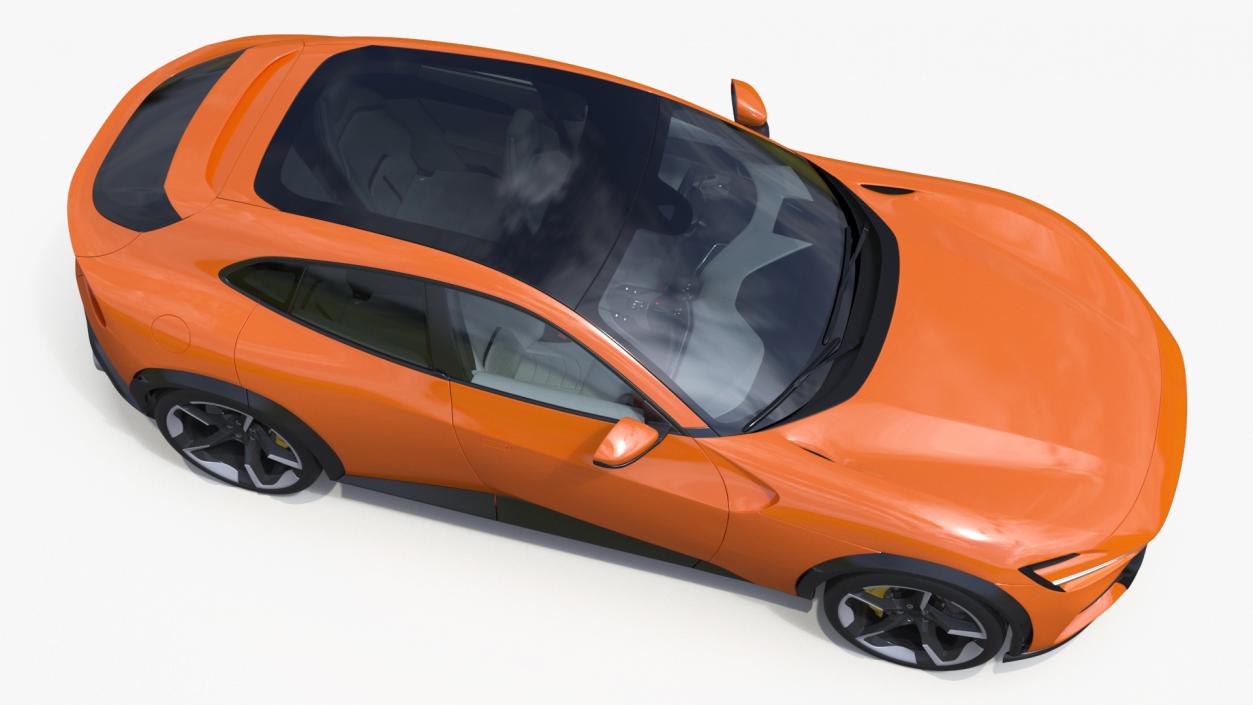 Sports Crossover Car Orange Rigged 3D model