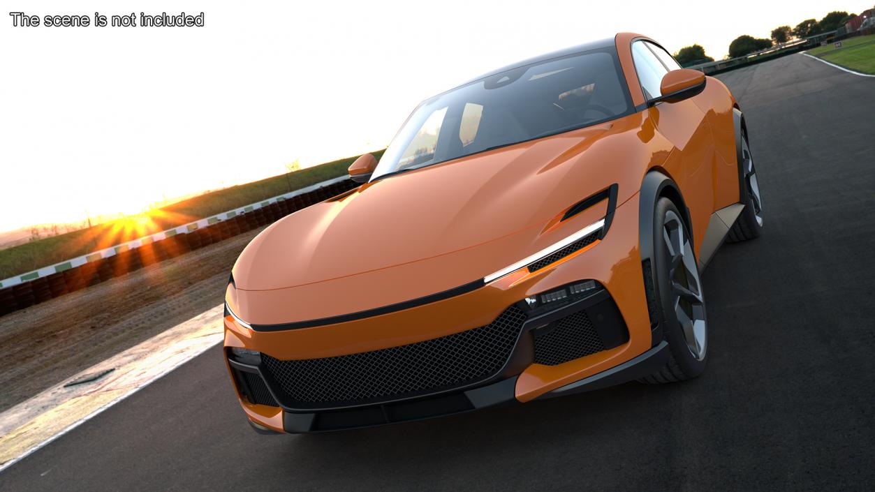 Sports Crossover Car Orange Rigged 3D model