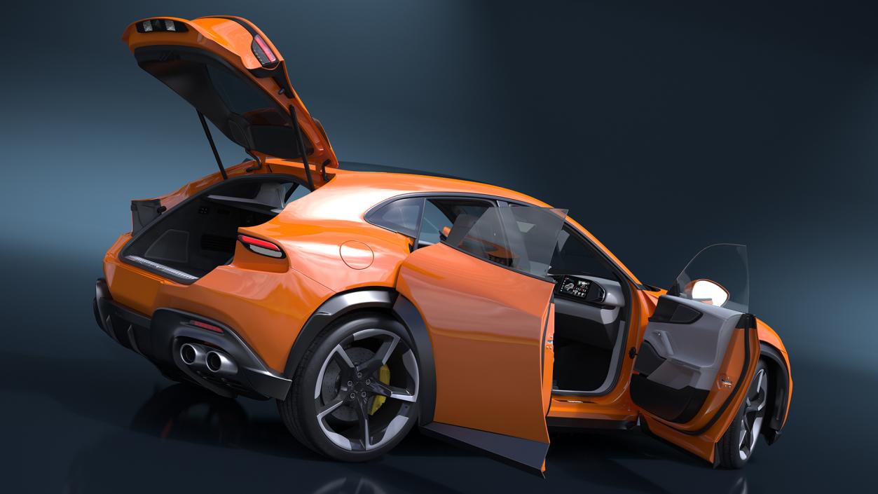 Sports Crossover Car Orange Rigged 3D model