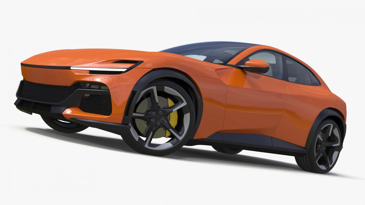 Sports Crossover Car Orange Rigged 3D model