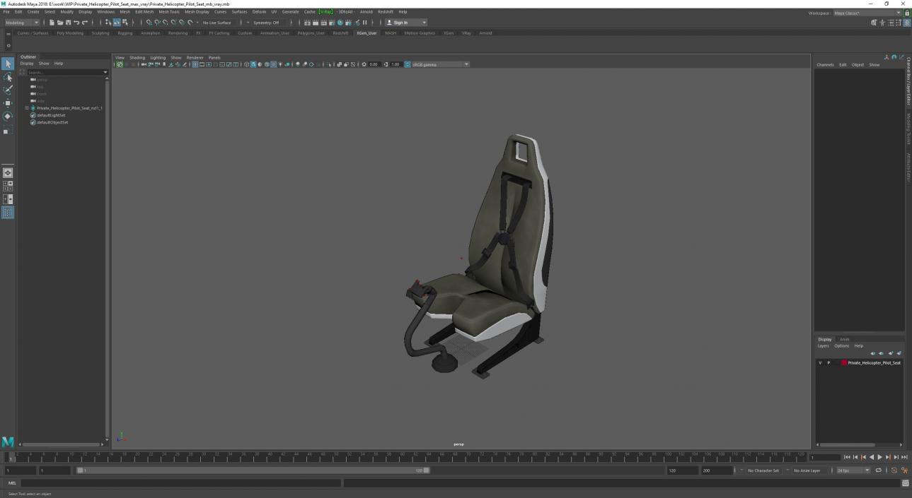 Private Helicopter Pilot Seat 3D model