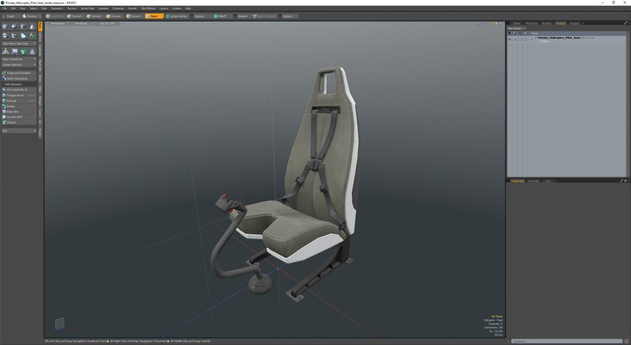 Private Helicopter Pilot Seat 3D model