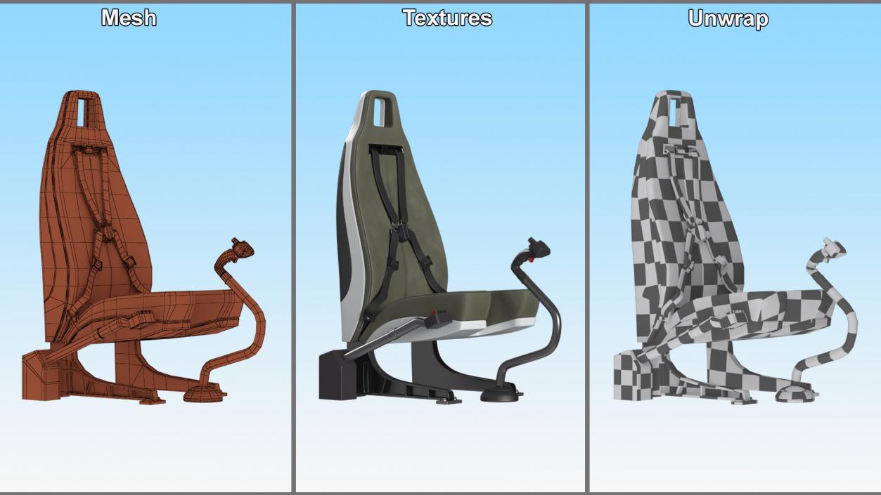 Private Helicopter Pilot Seat 3D model