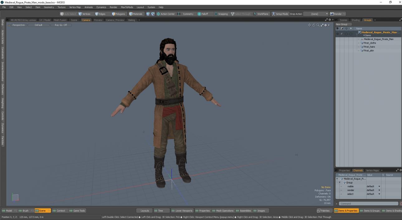 3D model Medieval Rogue Pirate Man