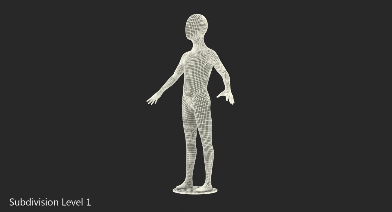 3D model Child Mannequin Dark