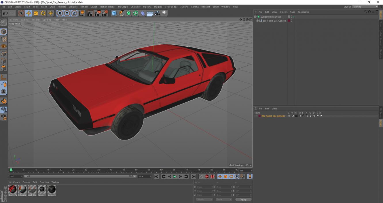 3D 80s Sport Car model