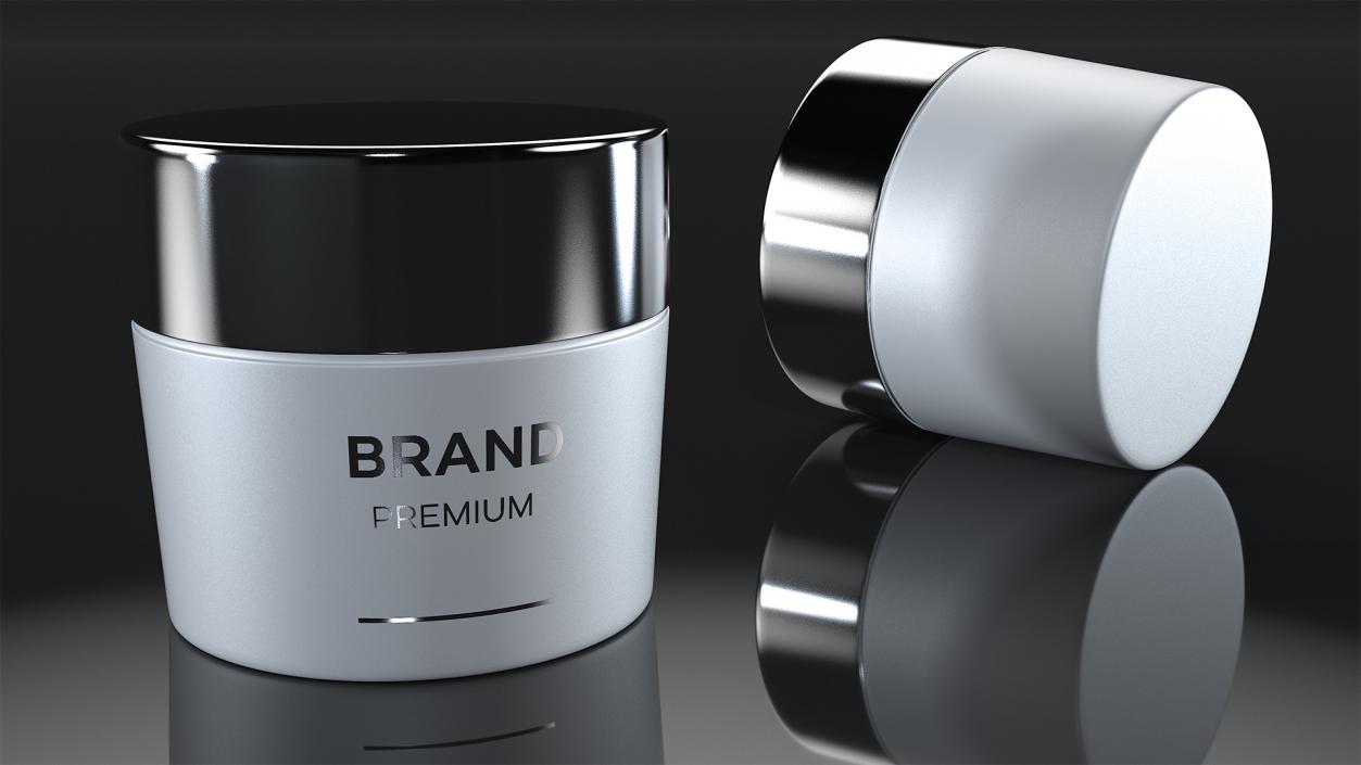 White Cosmetic Cream Jar 3D model