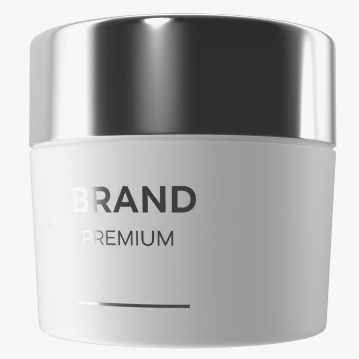 White Cosmetic Cream Jar 3D model